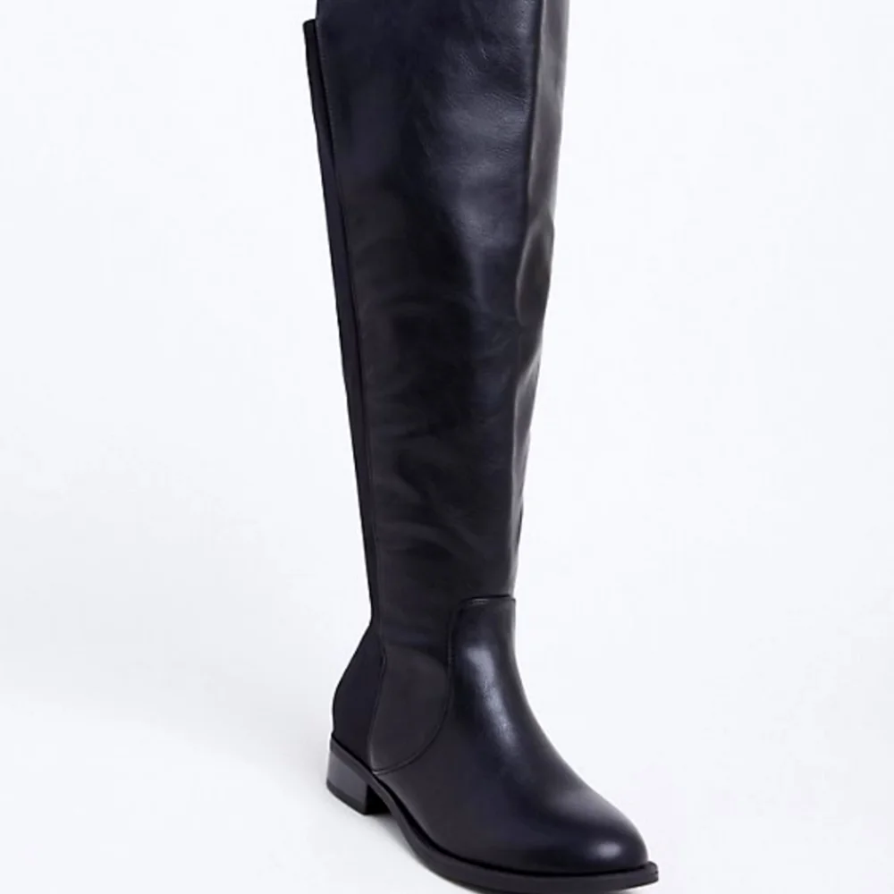 Torrid Faux Leather Stretch Back Over the Knee Boots
